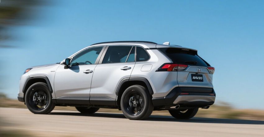 Front grille and headlights of a compact Toyota SUV