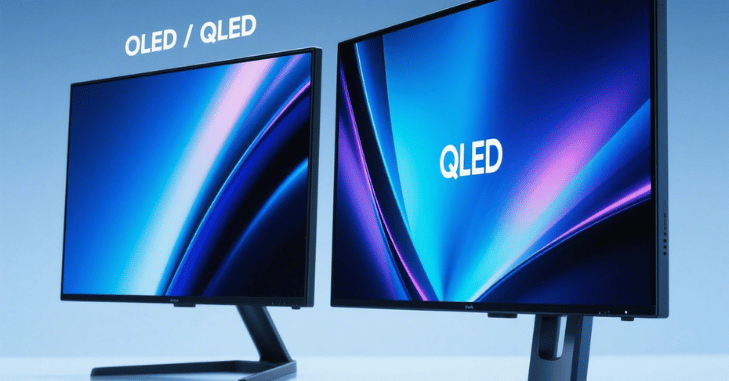 Bright QLED screen displaying vivid colors in a living room